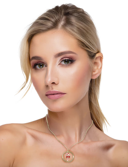 Božična kovinska ogrlica iz sladkorne palčke