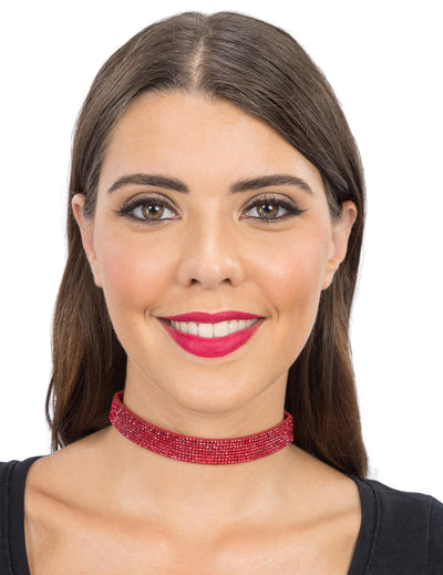 Ogrlica choker z rdečimi bleščicami za odrasle