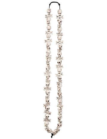 Collier têtes de mort blanches Halloween