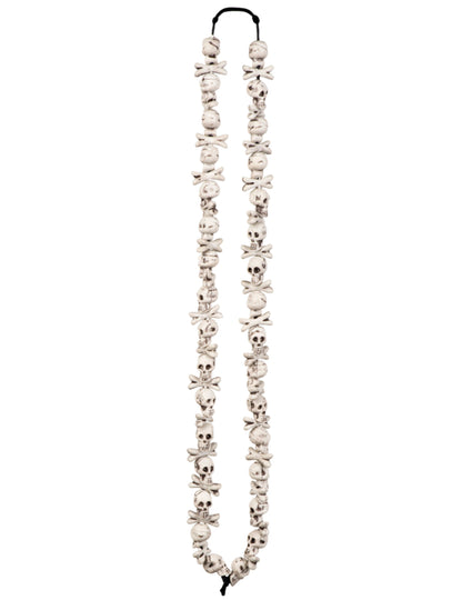 Collier têtes de mort blanches Halloween