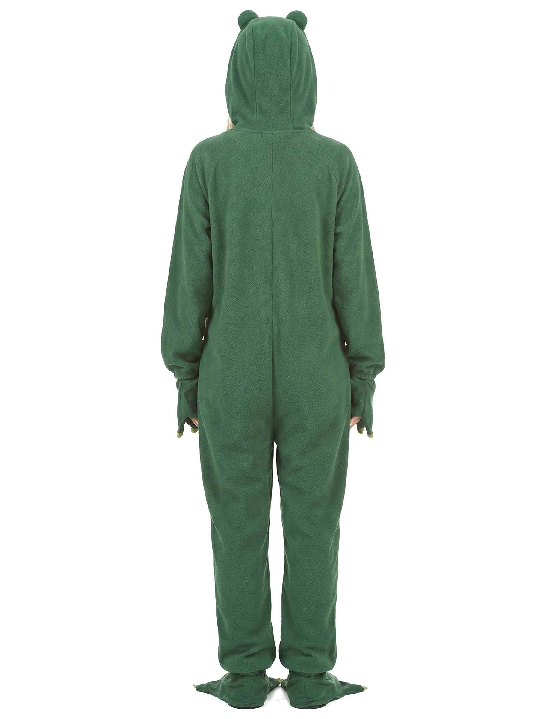 Vue de dos de la combinaison à capuche grenouille pour femme