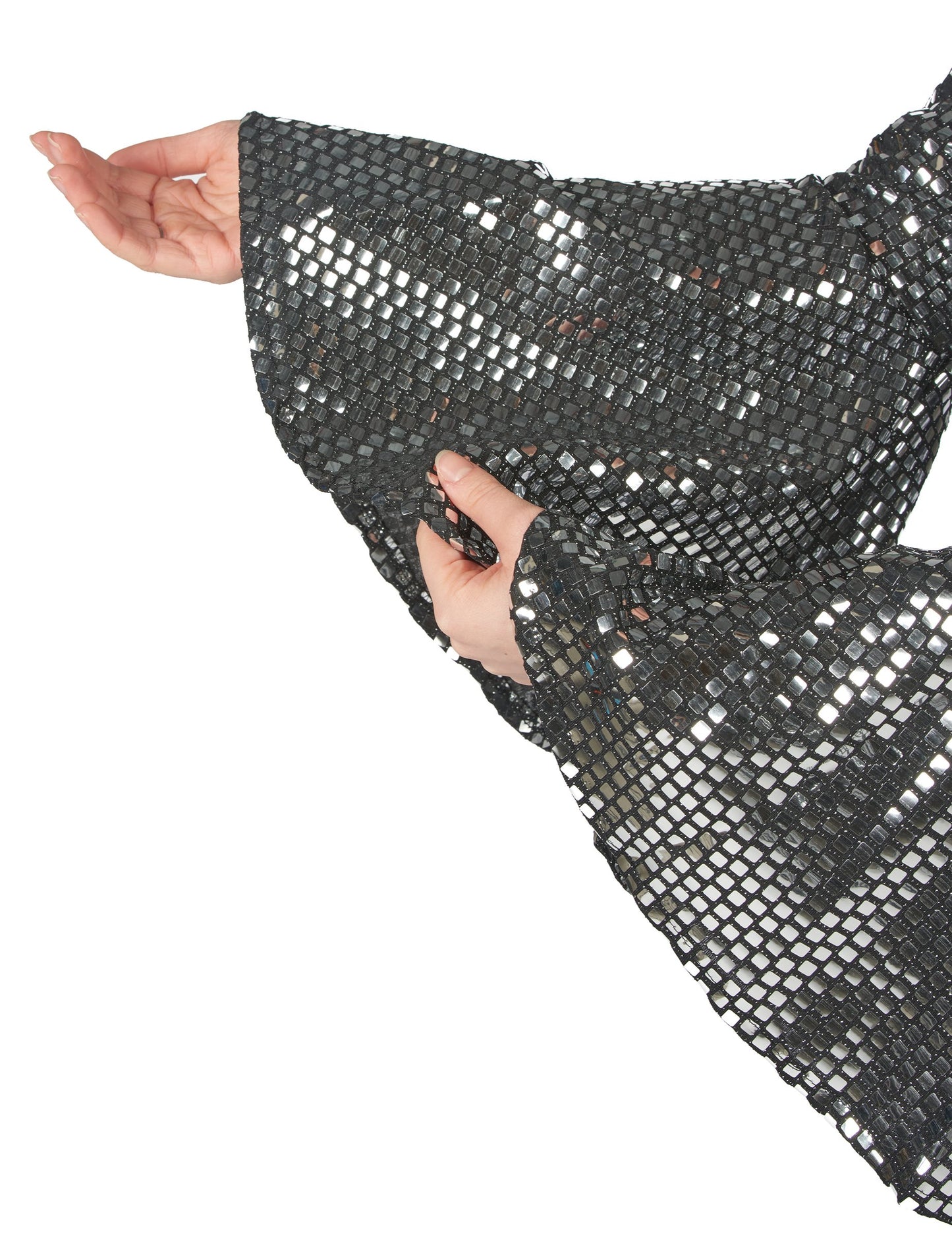 Srebrn disko kombinezon za ženske z vrhunskim pasom