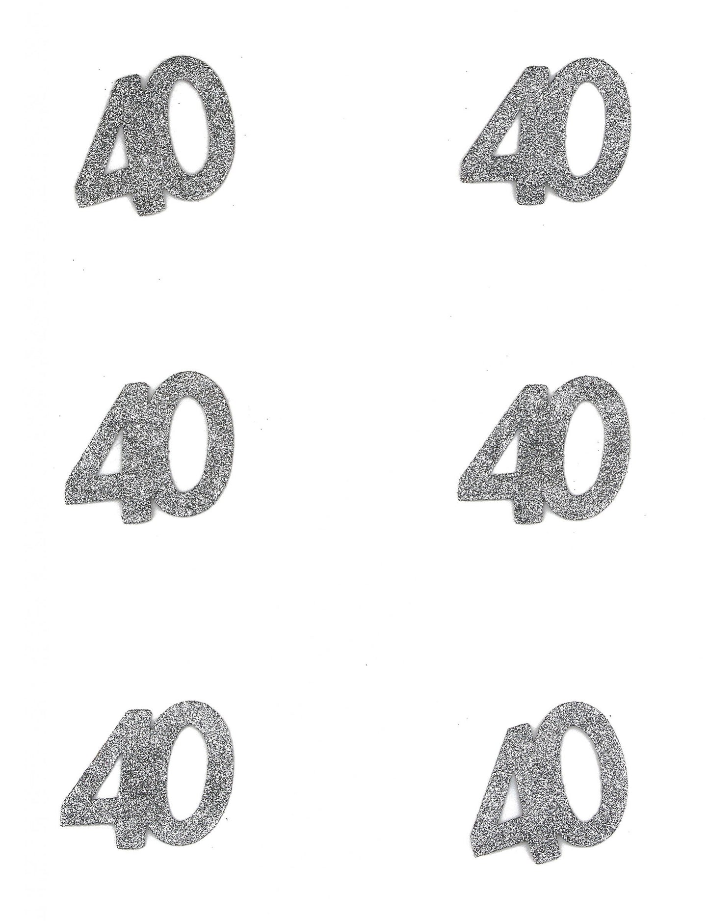 Konfeti za 40. rojstni dan za srebrno praznovanje s bleščicami