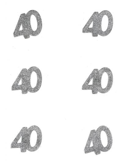 Konfeti za 40. rojstni dan za srebrno praznovanje s bleščicami