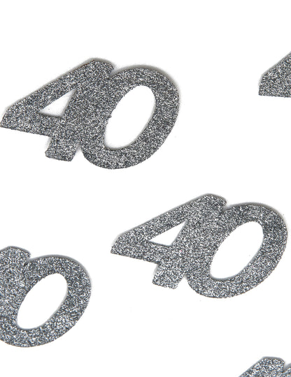 Pogled od blizu na bleščice konfeti za 40. rojstni dan