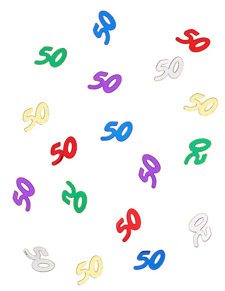 konfeti 50 let za rojstni dan večbarvni