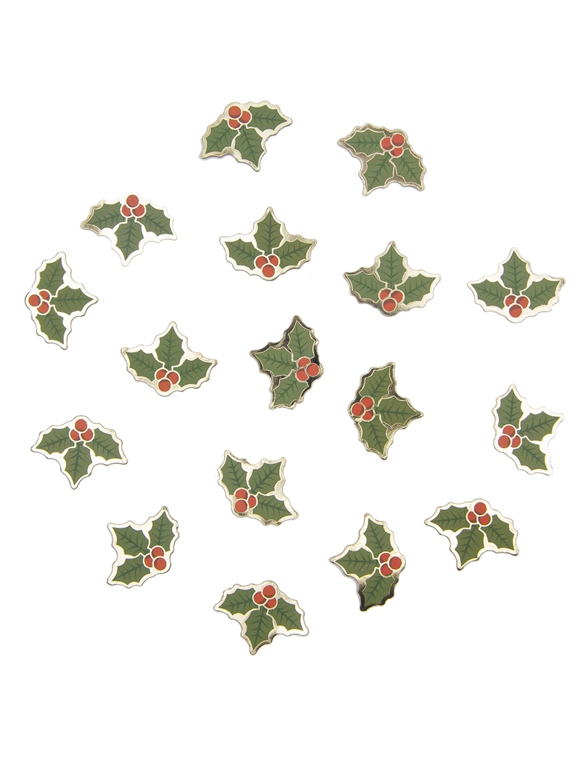 Confettis de table houx de Noël vert en papier