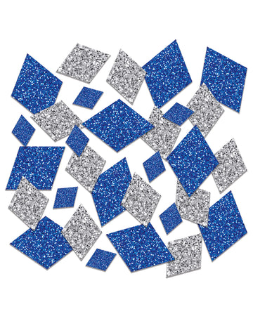 Mešani modri in srebrni bleščeči namizni konfeti v obliki diamanta, 42 g