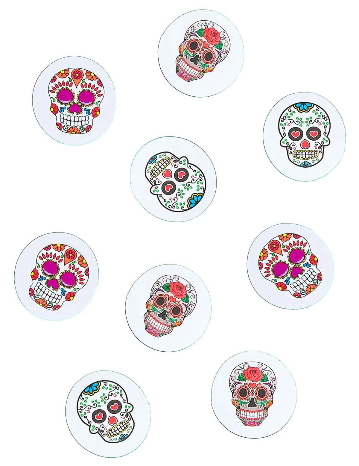 konfeti za mizo papir Dia de los muertos večbarvni z motivi lobanj