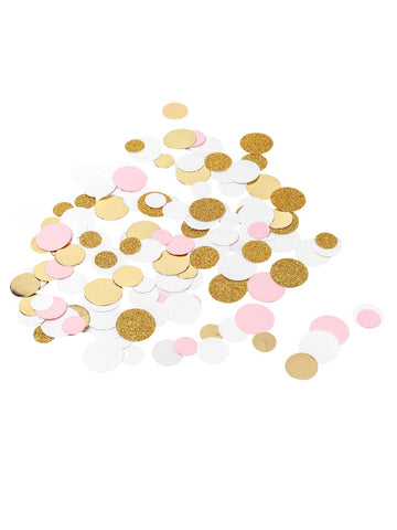 Roza, beli in kovinsko zlati bleščeči namizni konfeti, 14 g, za zabave