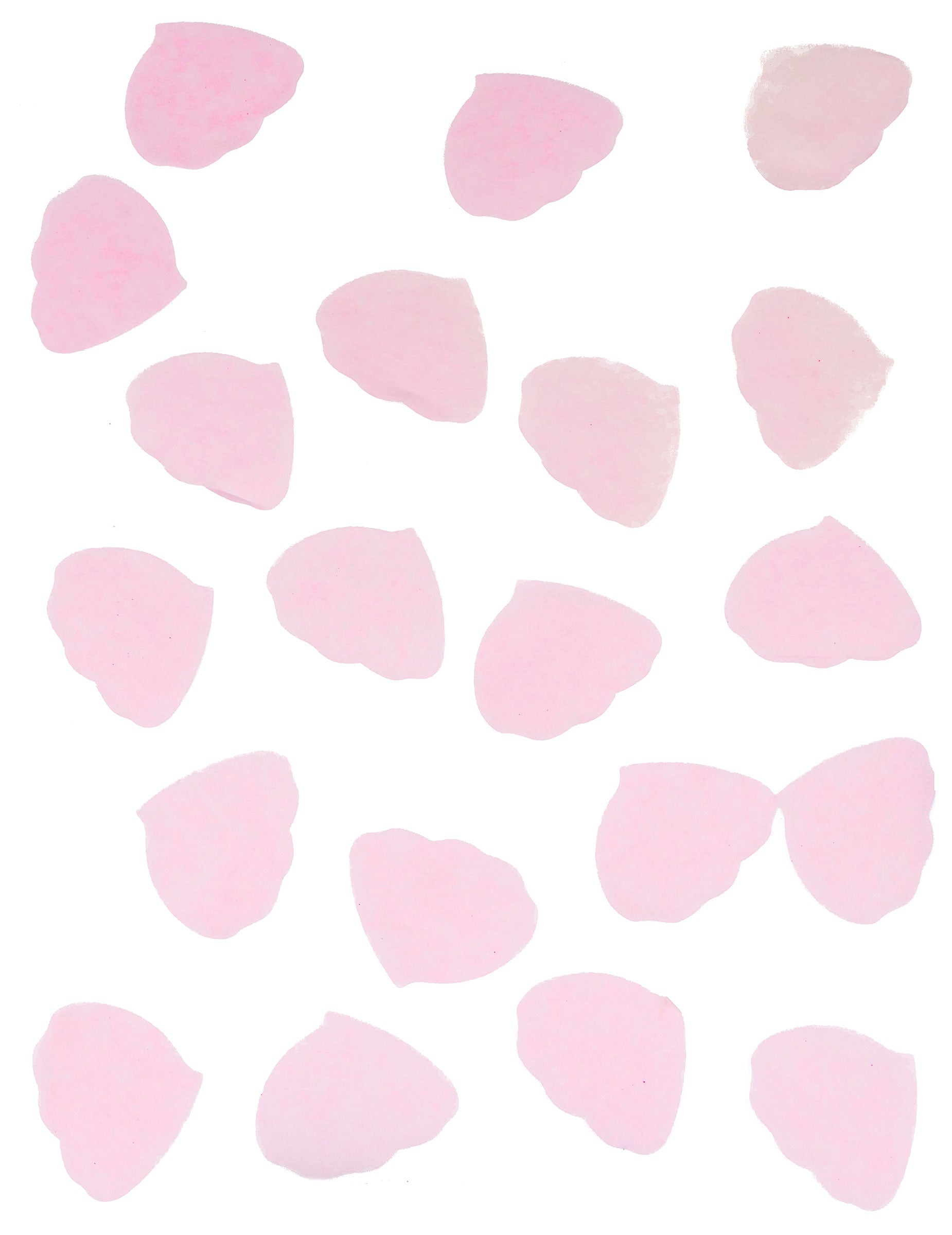 Confettis pétales de rose en papier pour mariage rose