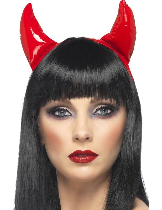 Cornes de diable pour adulte rouges brillantes