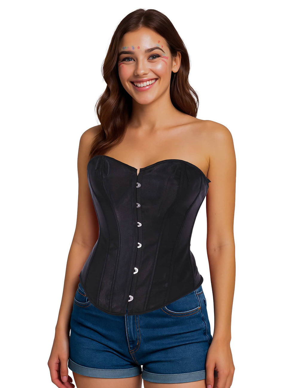 Corset à laçage pour femme noir
