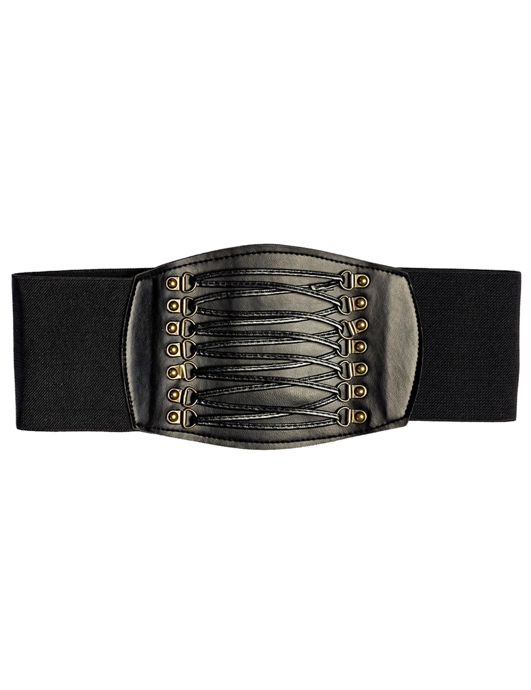 Vue de face du corset noir