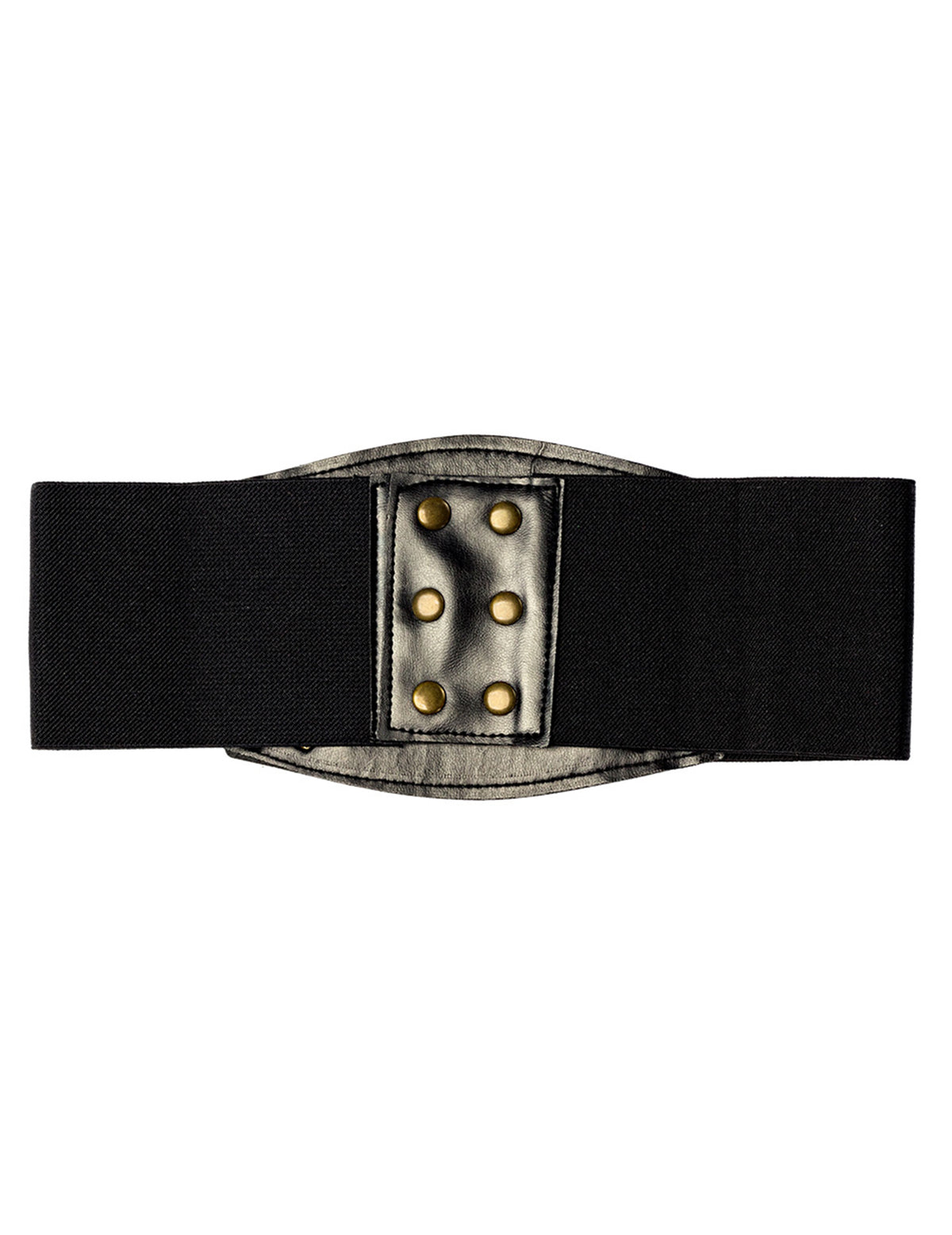 Détail de la fermeture à pressions du corset noir pour adulte