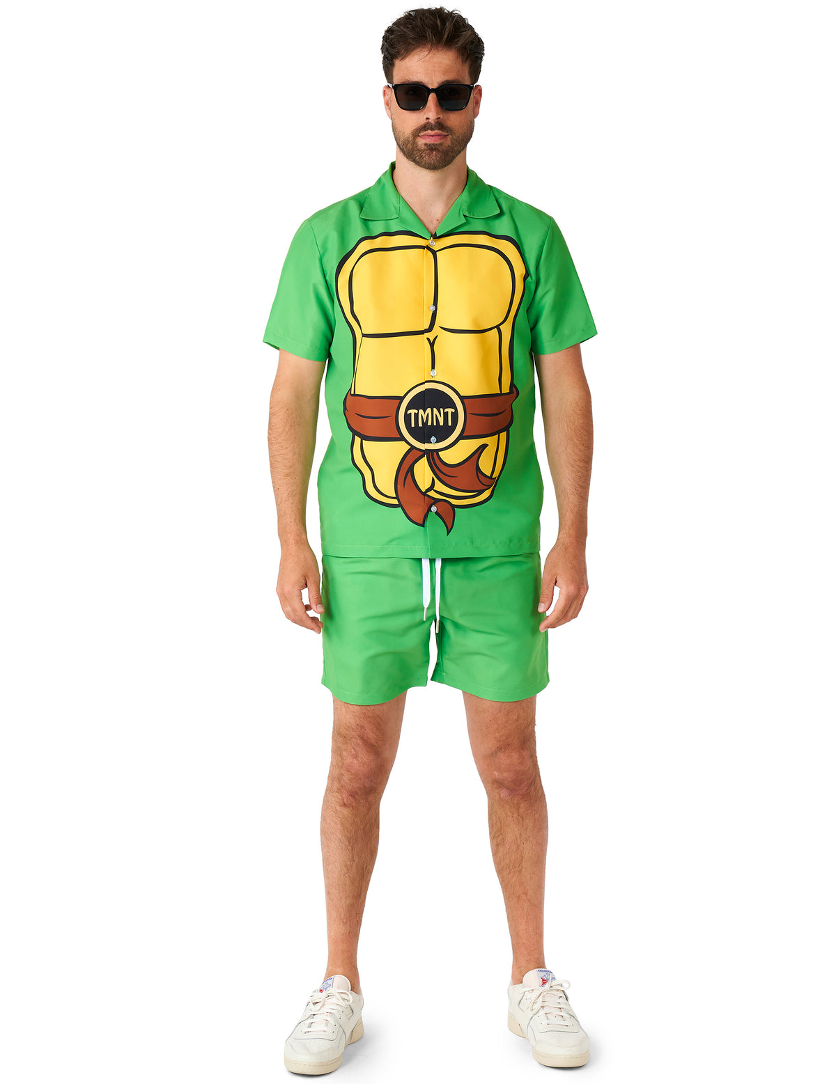 Vue d'ensemble du costume d'été Tortue Ninja pour adulte Suitmeister