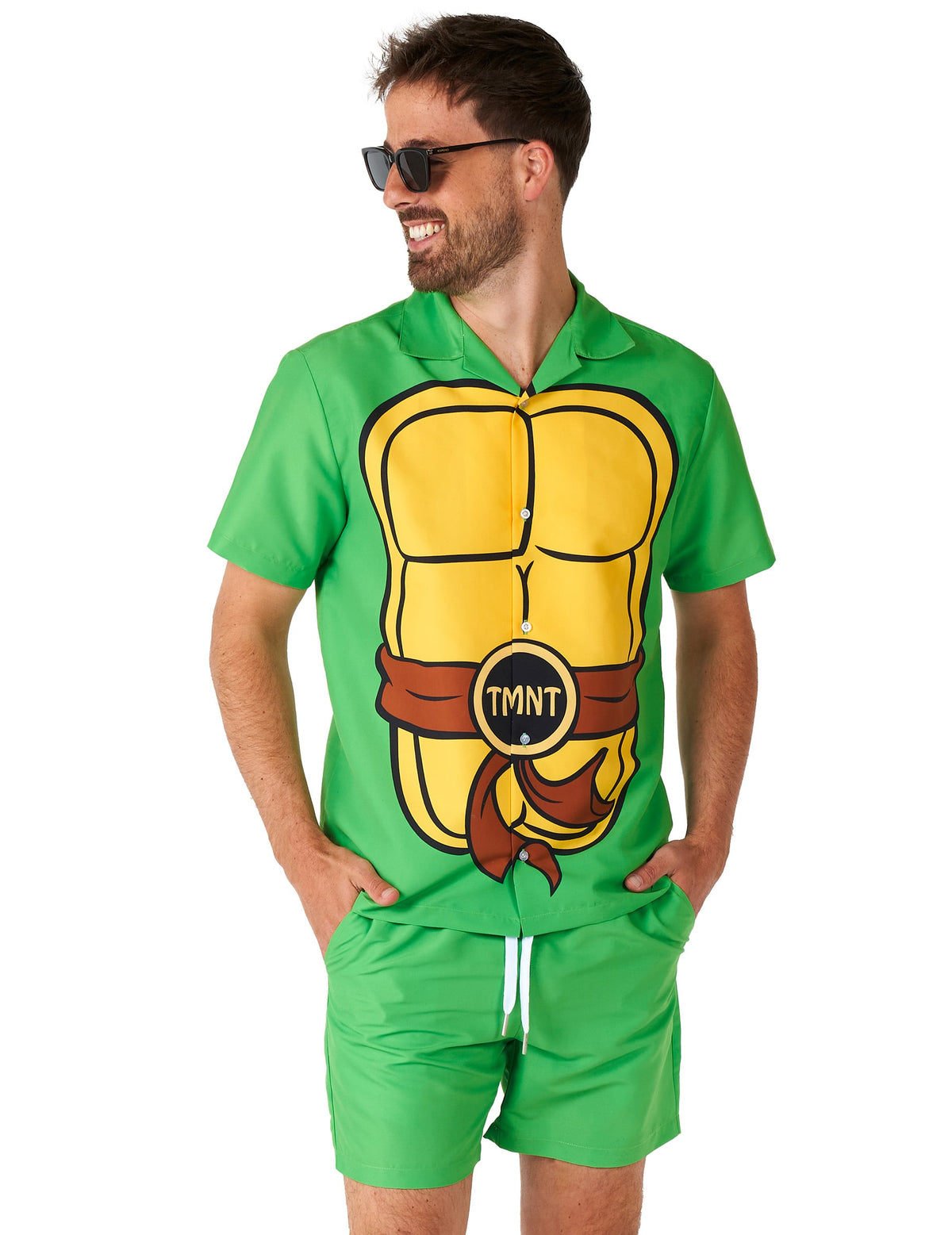 Costume d'été Tortue Ninja pour adulte Suitmeister vert et jaune