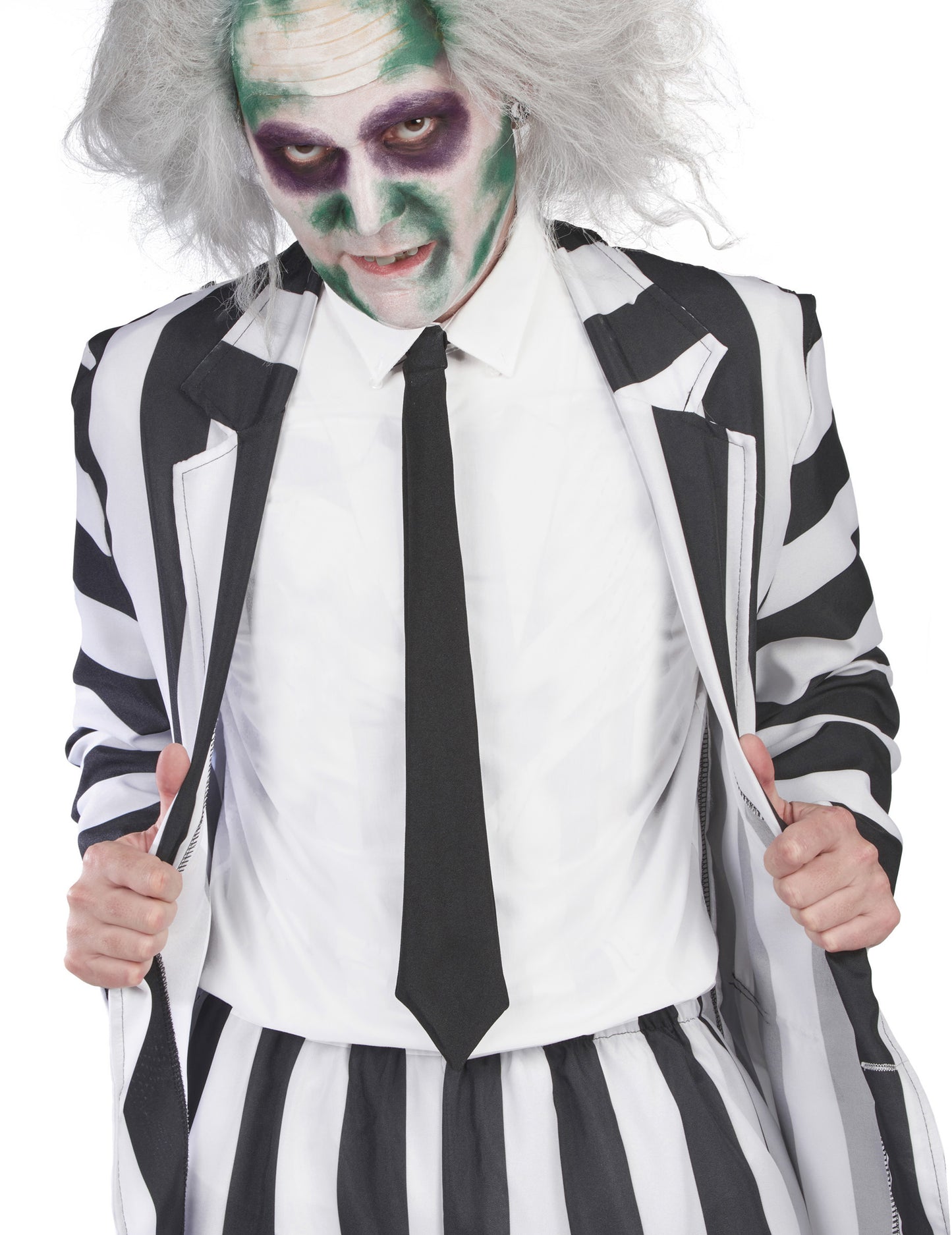 Črno -beli črtasti kostum o odraslih