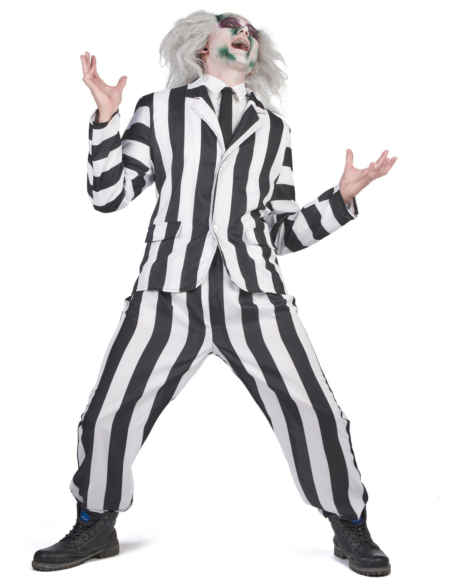 Črno -beli črtasti kostum o odraslih