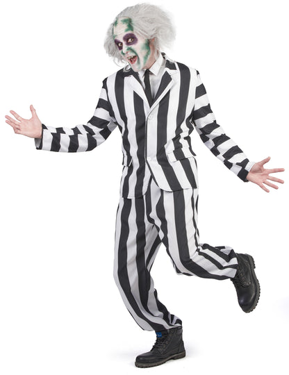 Črno -beli črtasti kostum o odraslih