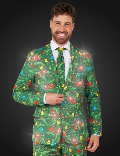 Svetleč zeleni božični kostum Suitmeister™ za odrasle 