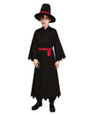 Costume démon kpop pour enfant noir avec ceinture rouge et chapeau pointu
