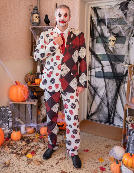 Vue de face du costume Mr. Clown Vintage pour homme