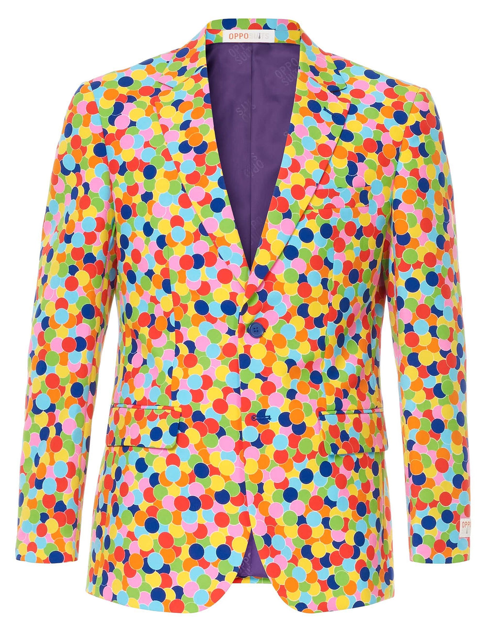 Pogled od spredaj na jakno kostuma Mr. Confetteroni Opposuits za moški