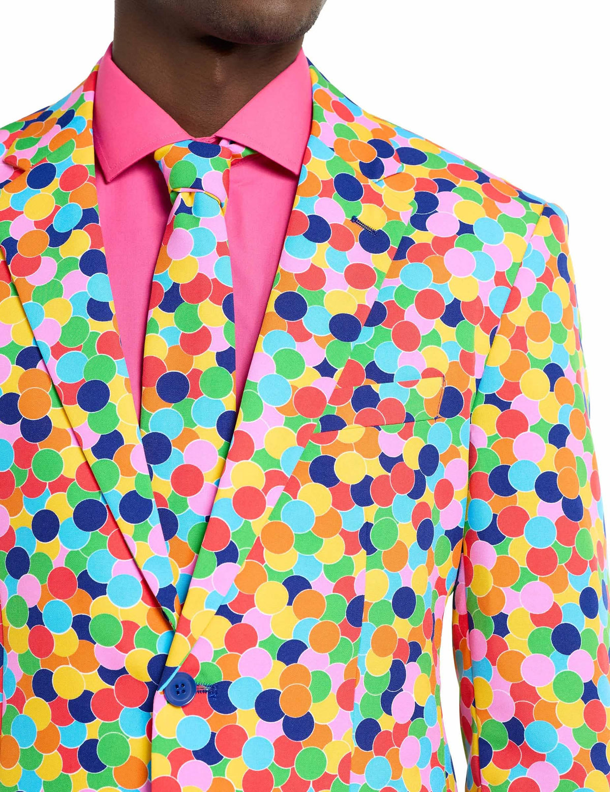 Velik posnetek ovratnika in kravate kostuma Mr. Confetteroni Opposuits za moškega
