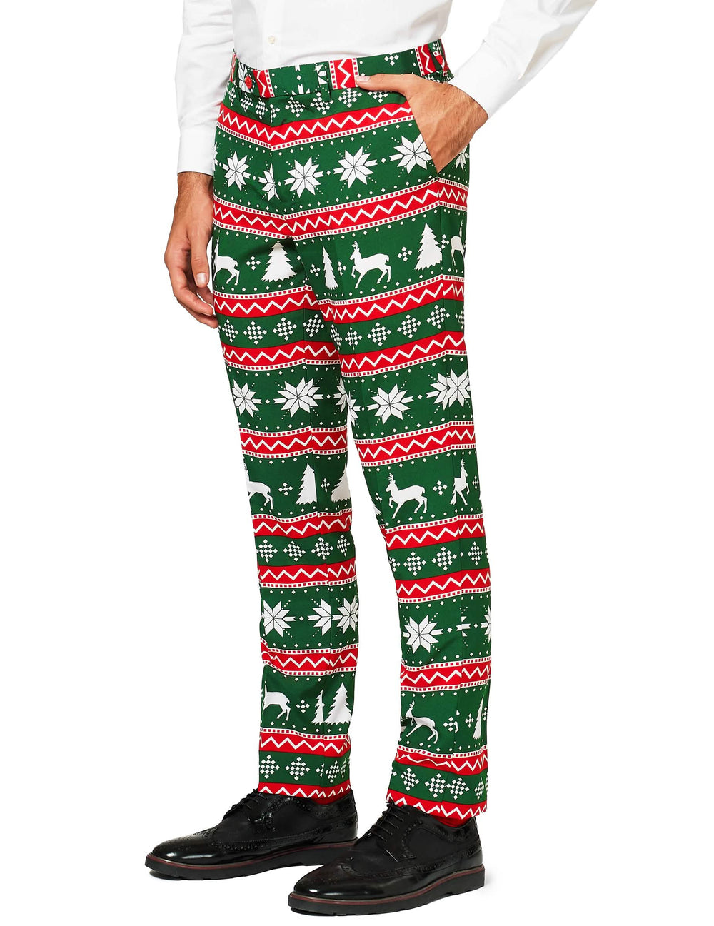 Podrobnost hlač kostuma Mr. Festive za moški