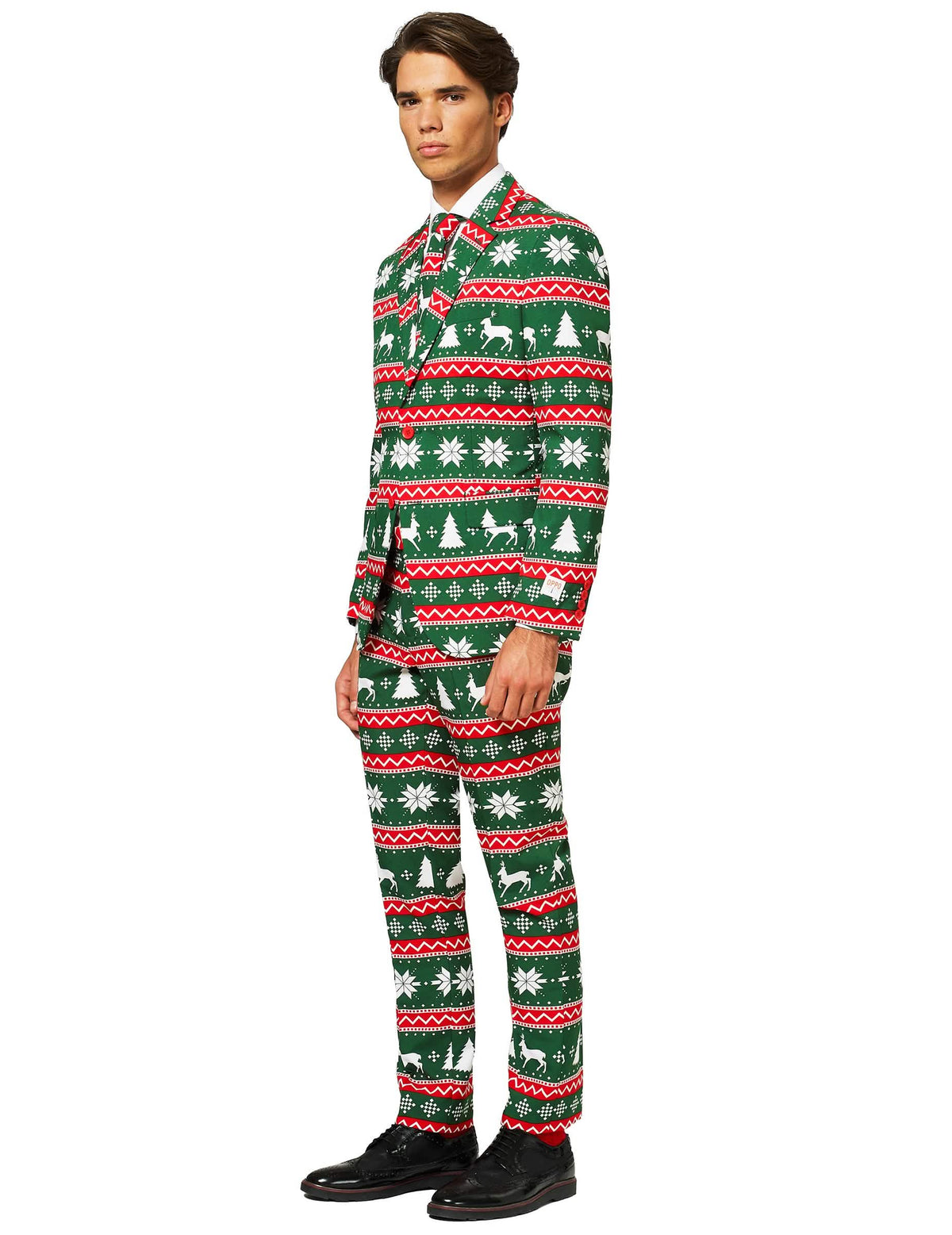 Kostum Mr. Festive za moški zelena Opposuits z božičnimi vzorci