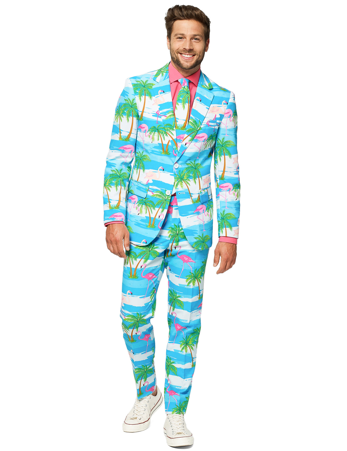 Vue de face du costume Mr. Flamingo pour homme