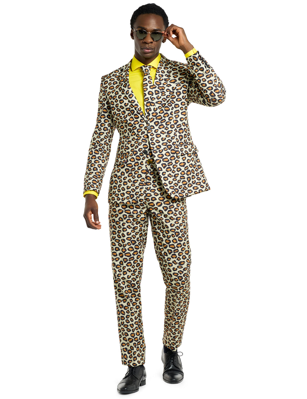 Costume Mr. Jaguar Opposuits pour homme à motif léopard beige et noir