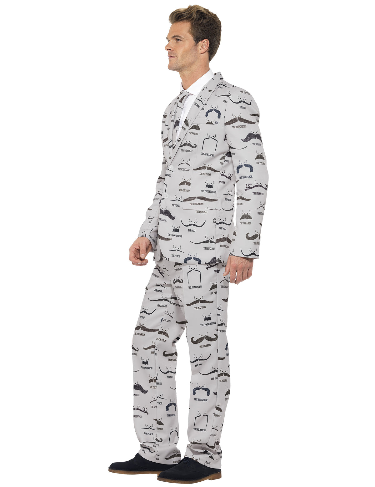 Vue de profil du costume Mr. Moustache pour homme