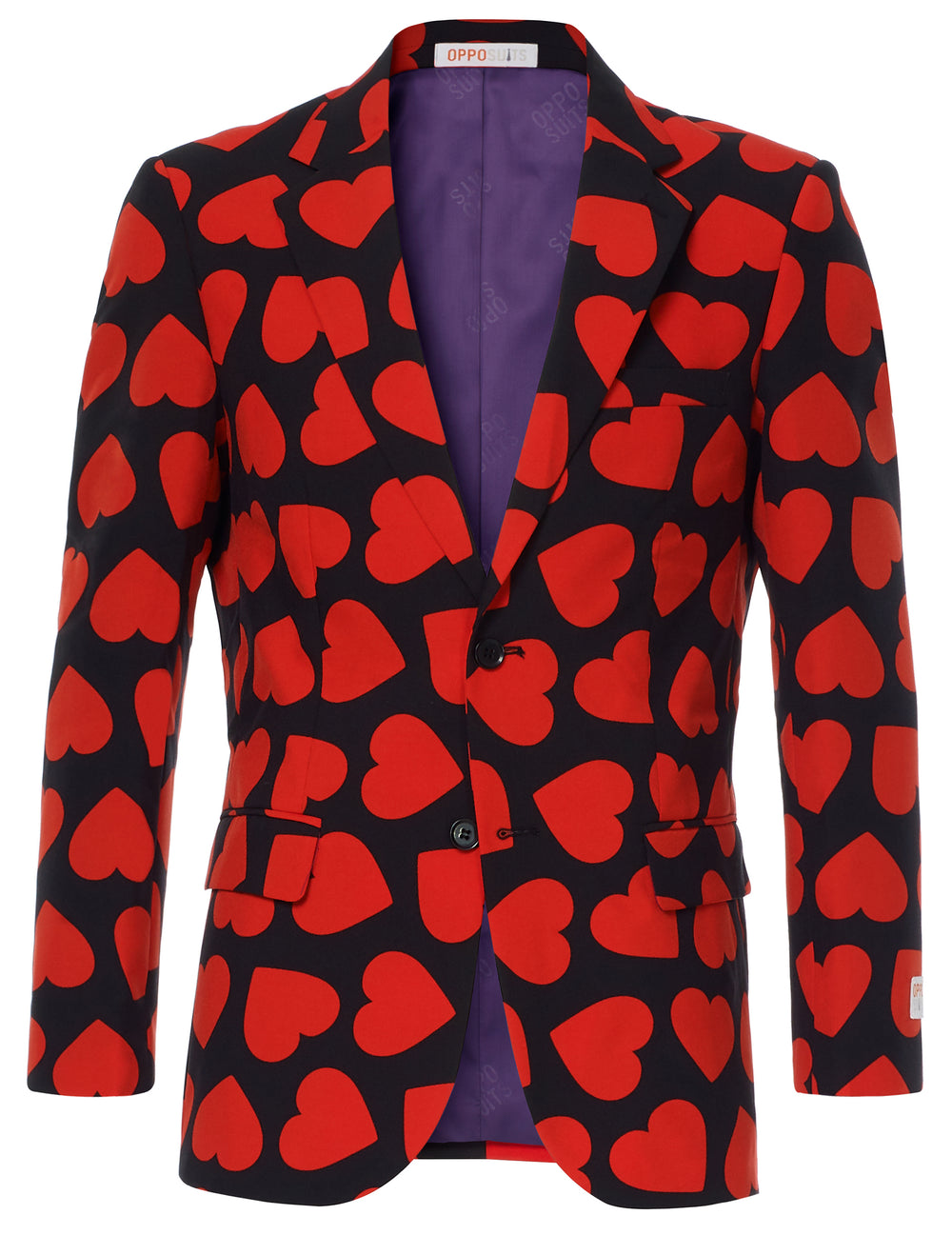 Vue de face de la veste du costume Mr. Roi des coeurs