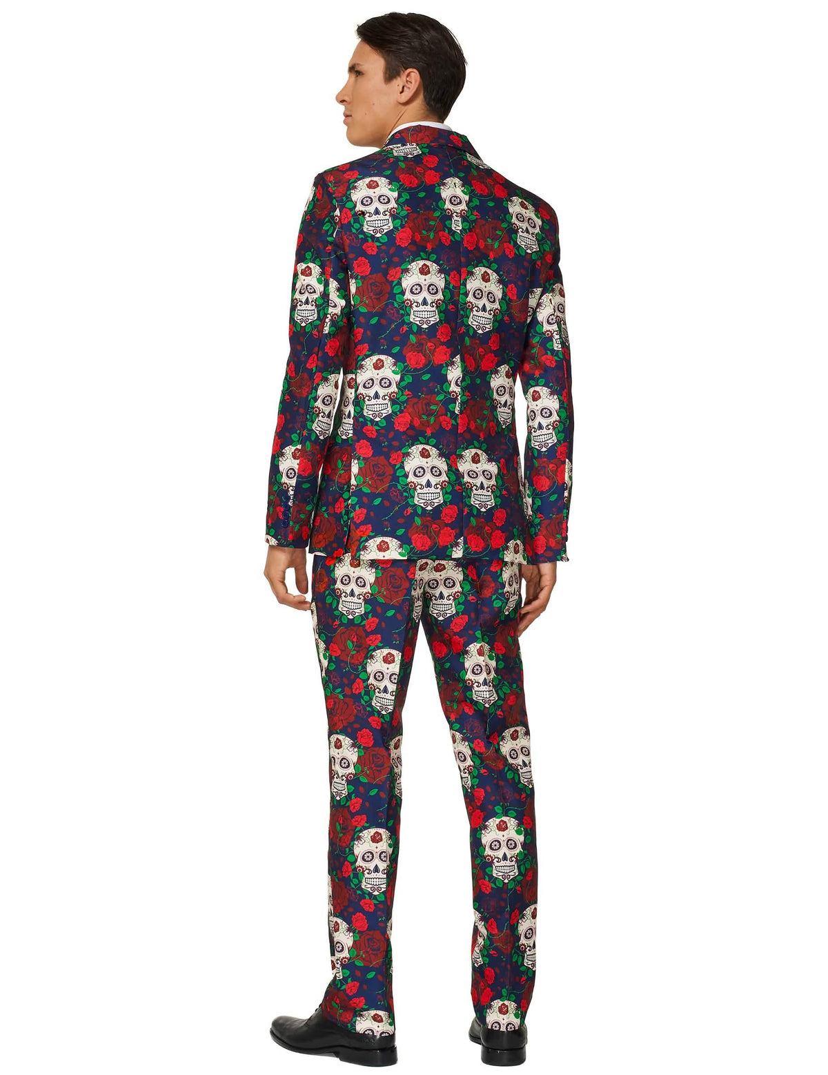 Pogled od zadaj na kostum Mr. Skull Day of the dead