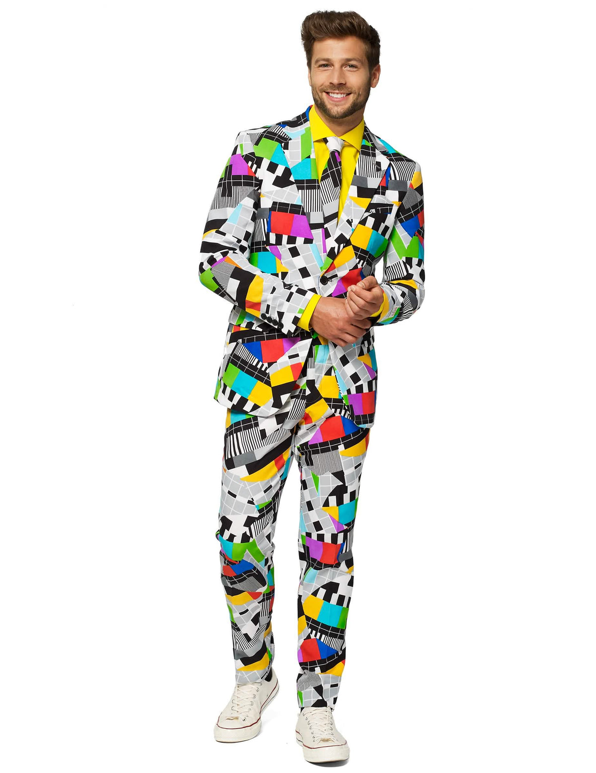Kostum Mr. Technicolor za moškega pisano z geometrijskimi vzorci Opposuits