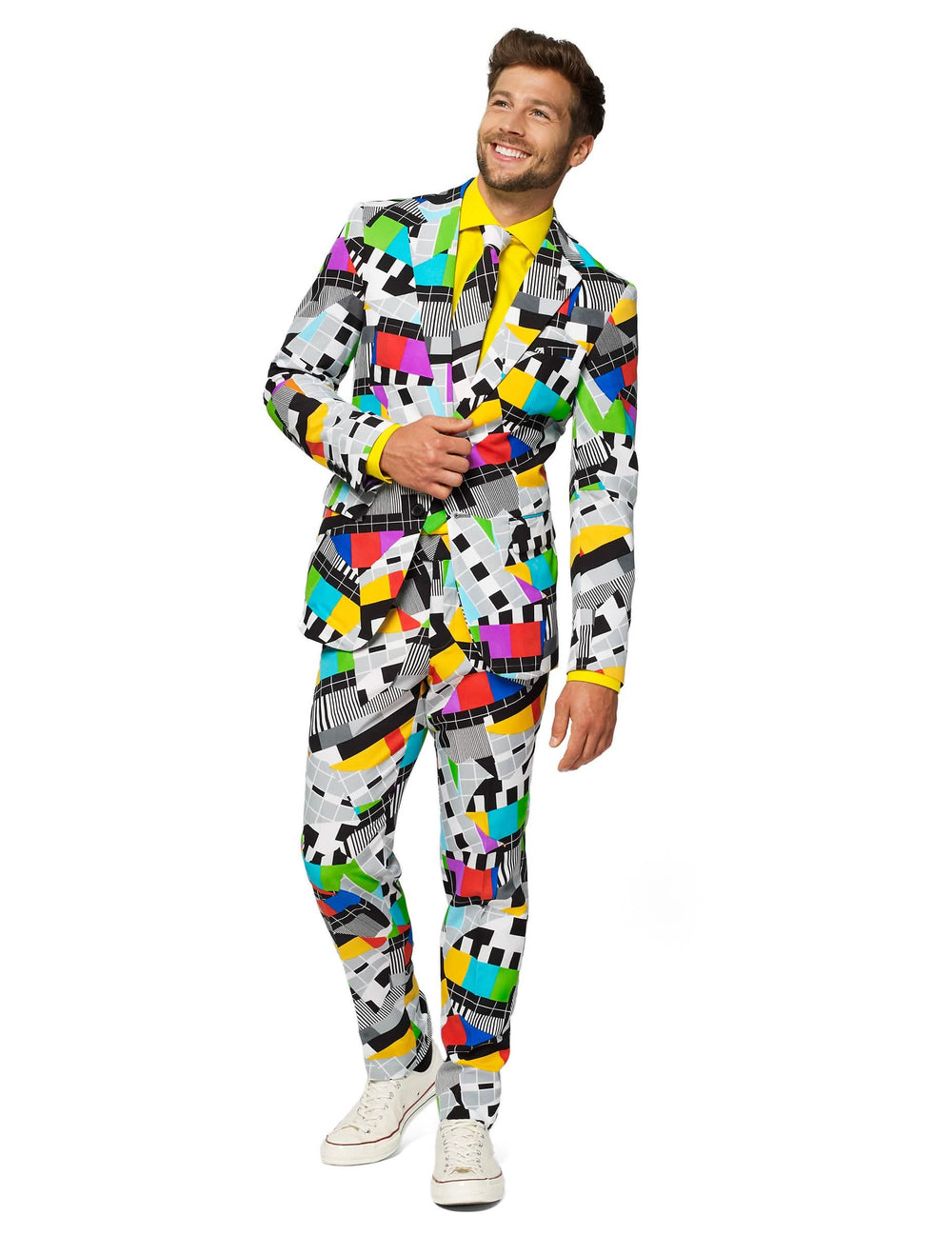 Pogled od spredaj na kostum Mr. Technicolor za moški