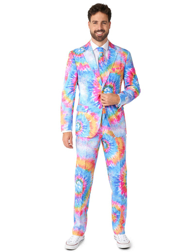 Costume Mr. Tie-Dye Opposuits pour adulte multicolore aux motifs spirales