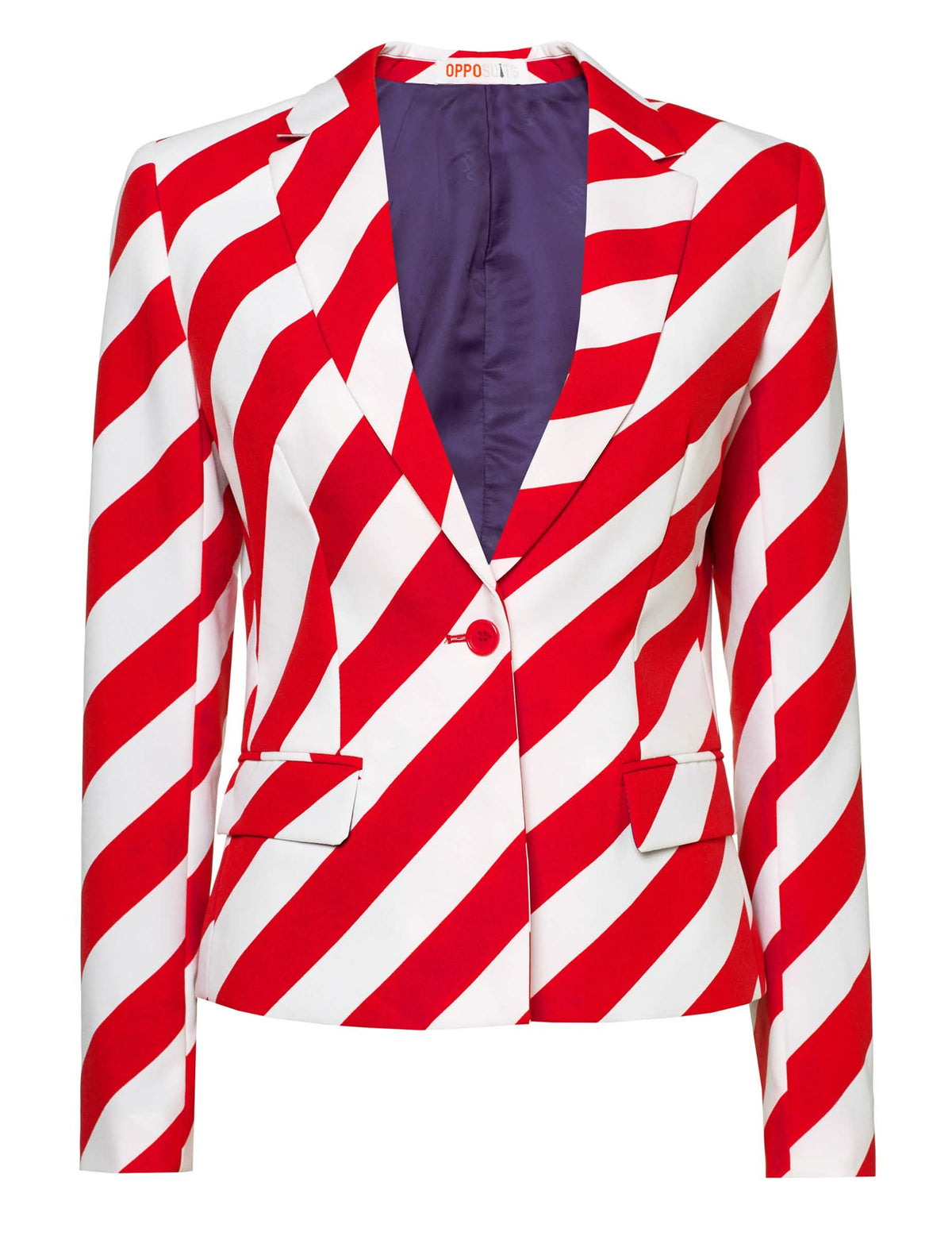 Rdeče in bele črtaste jakne kostuma Mrs. America Opposuits za žensko