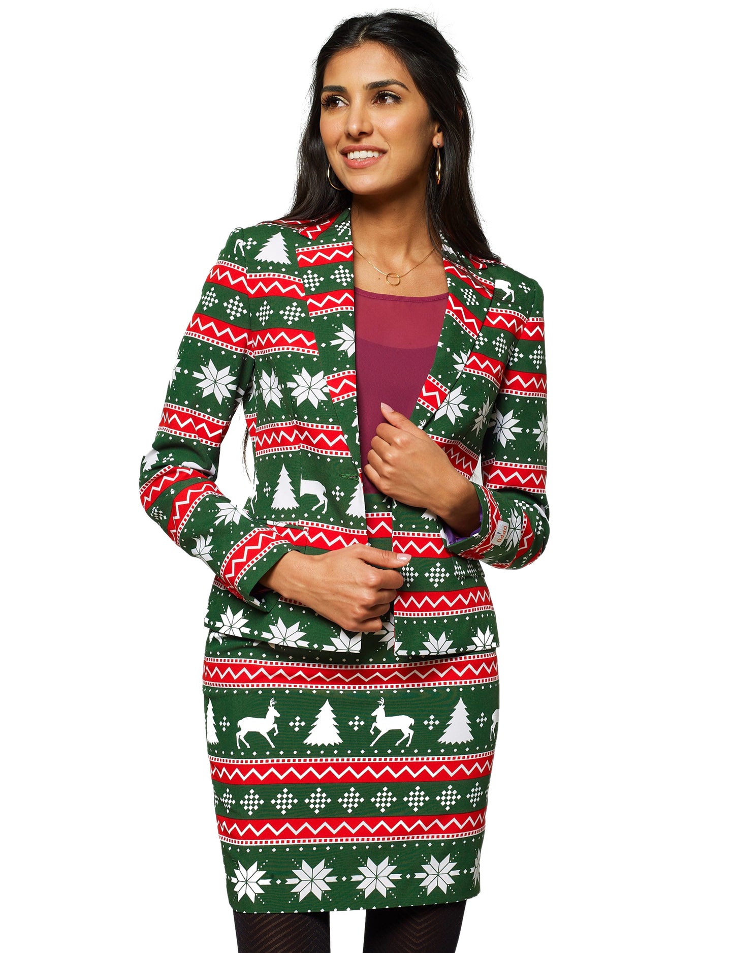 Ženski zeleni kostum gospe Festive Opposuits™