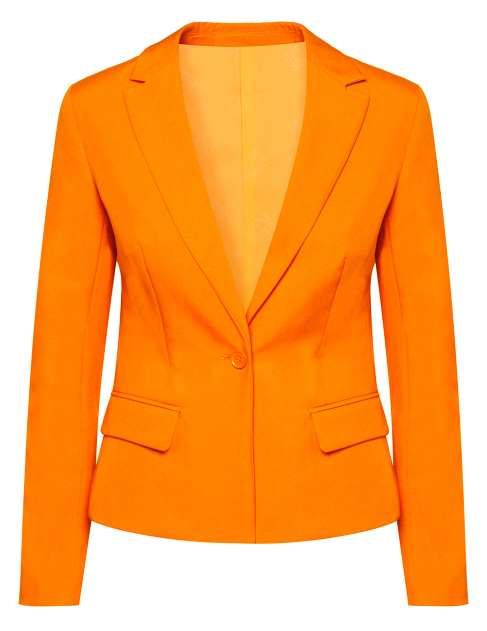 Détail de la veste du costume Mrs. Orange Opposuits