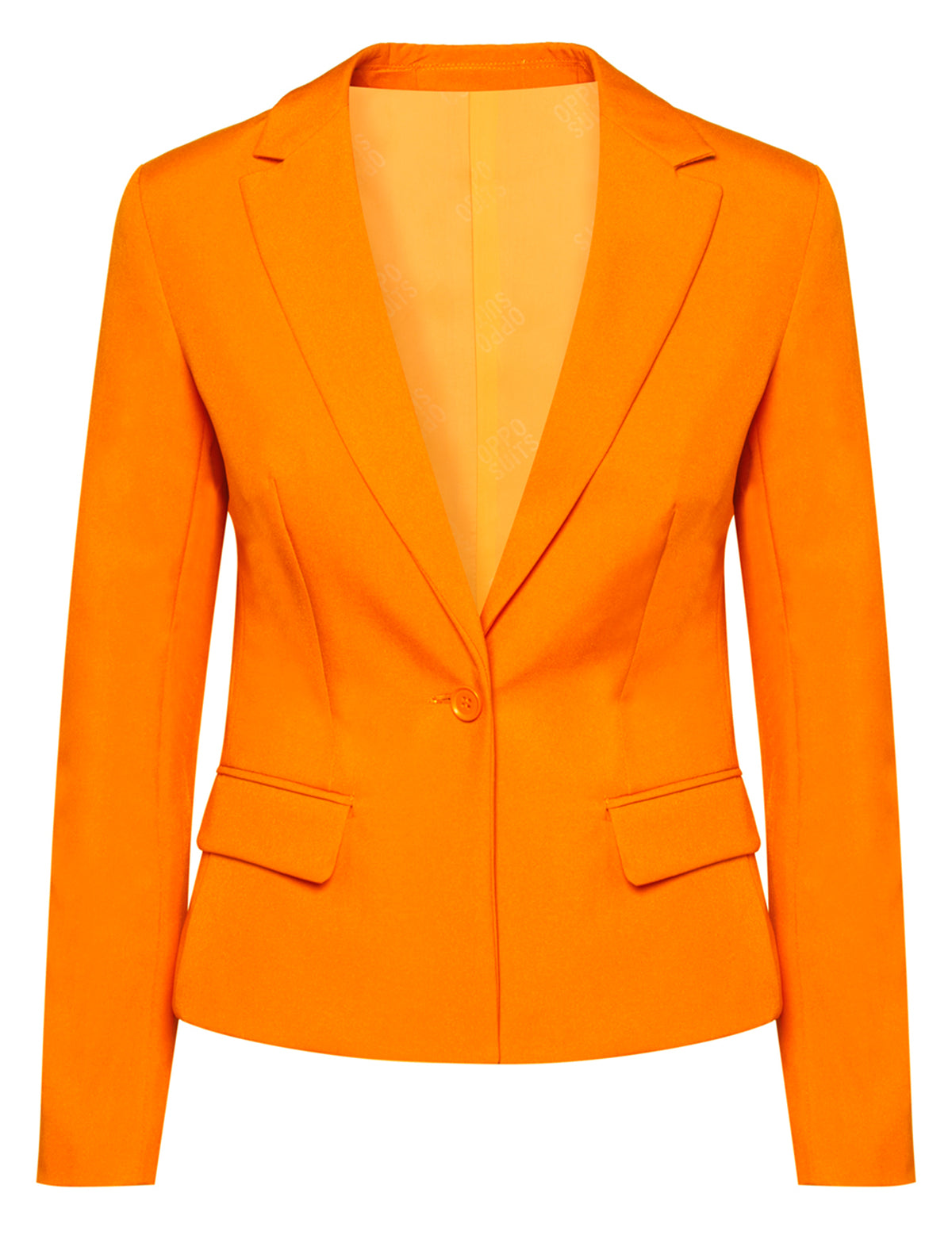 Détail de la veste du costume Mrs. Orange Opposuits