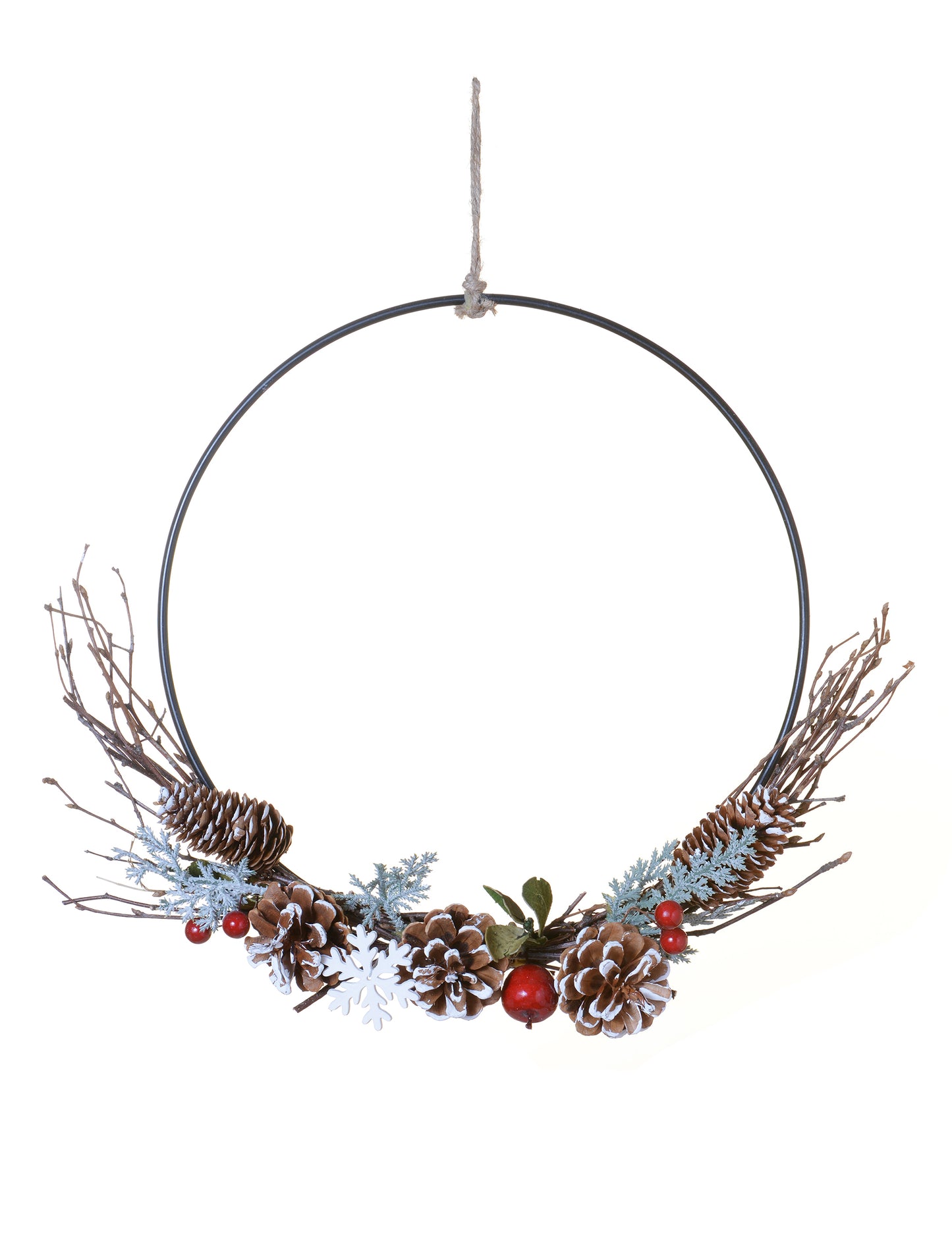 Viseči venec, gozdne jagode, 35 cm zasneženo