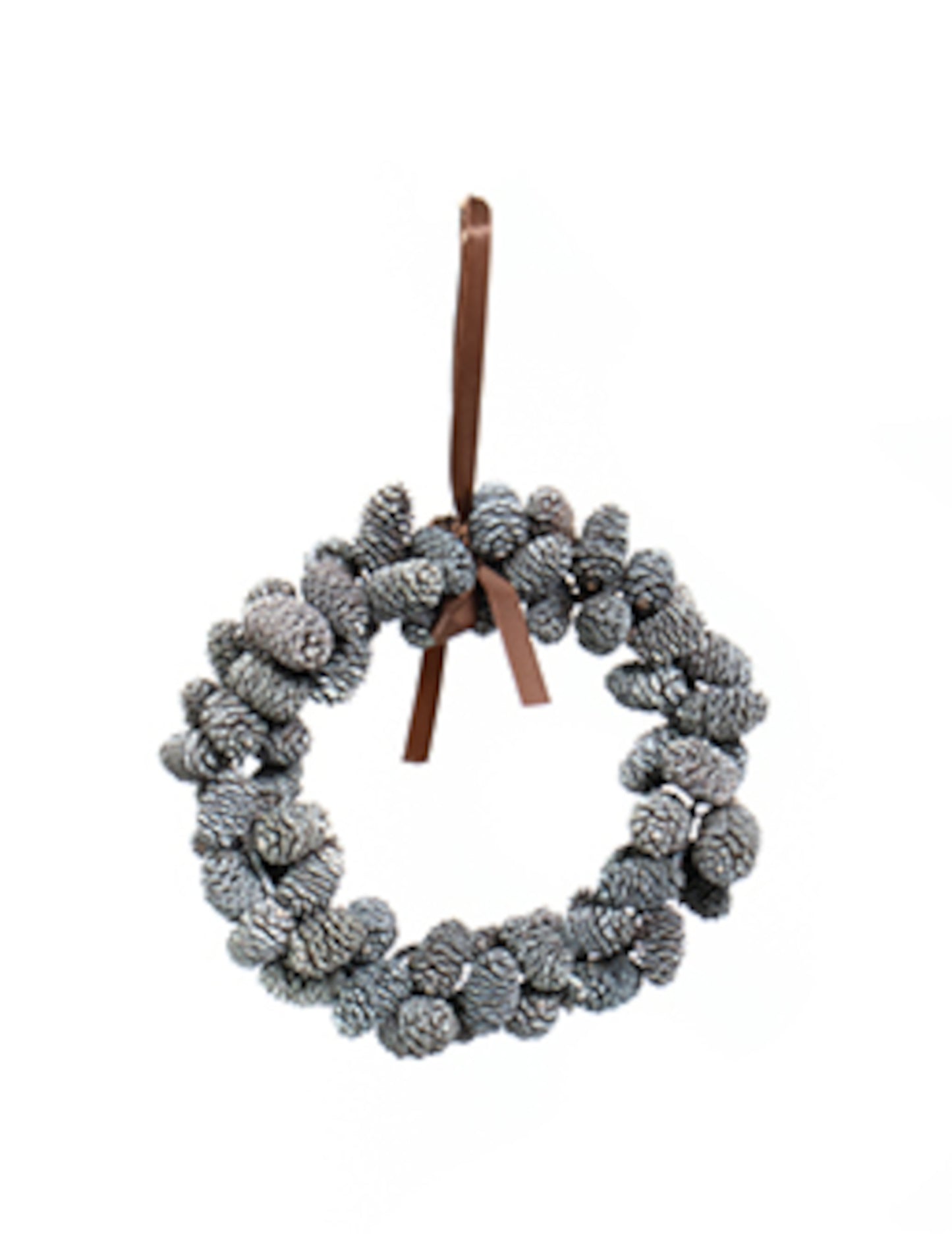 Viseči venec s snežno belimi storži 20 cm za božične okraske