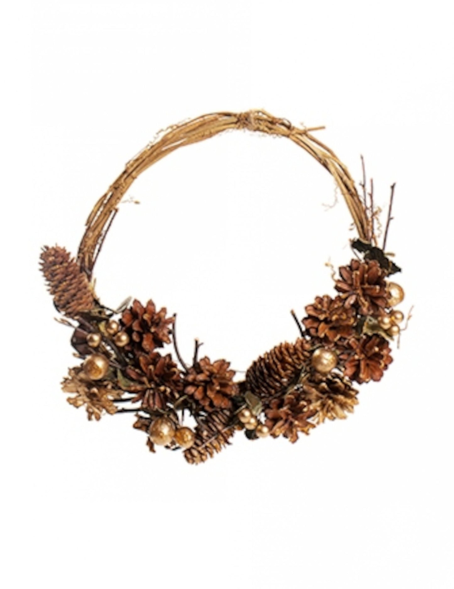 Viseči venec z bleščečimi storži 30 cm protja