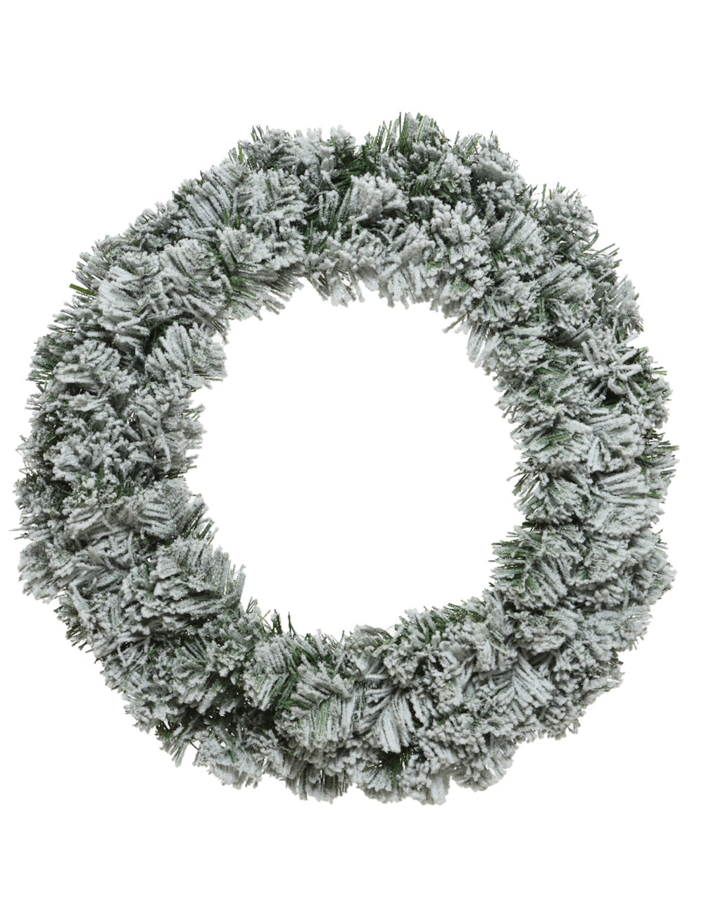 Couronne de Noël sapin enneigé pour porte verte et blanche