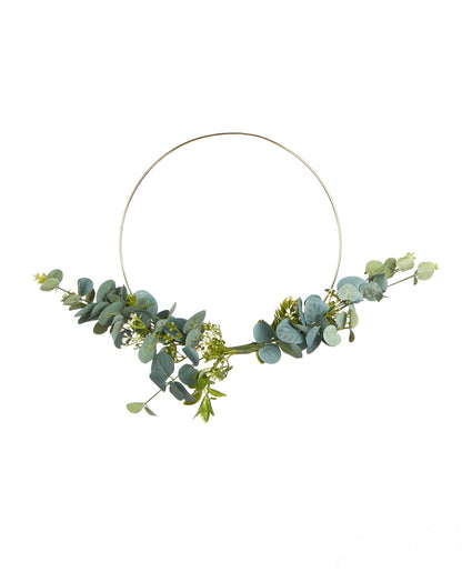 Eucalyptus metalptus kovinski venček in beli cvetovi 30 cm zlato