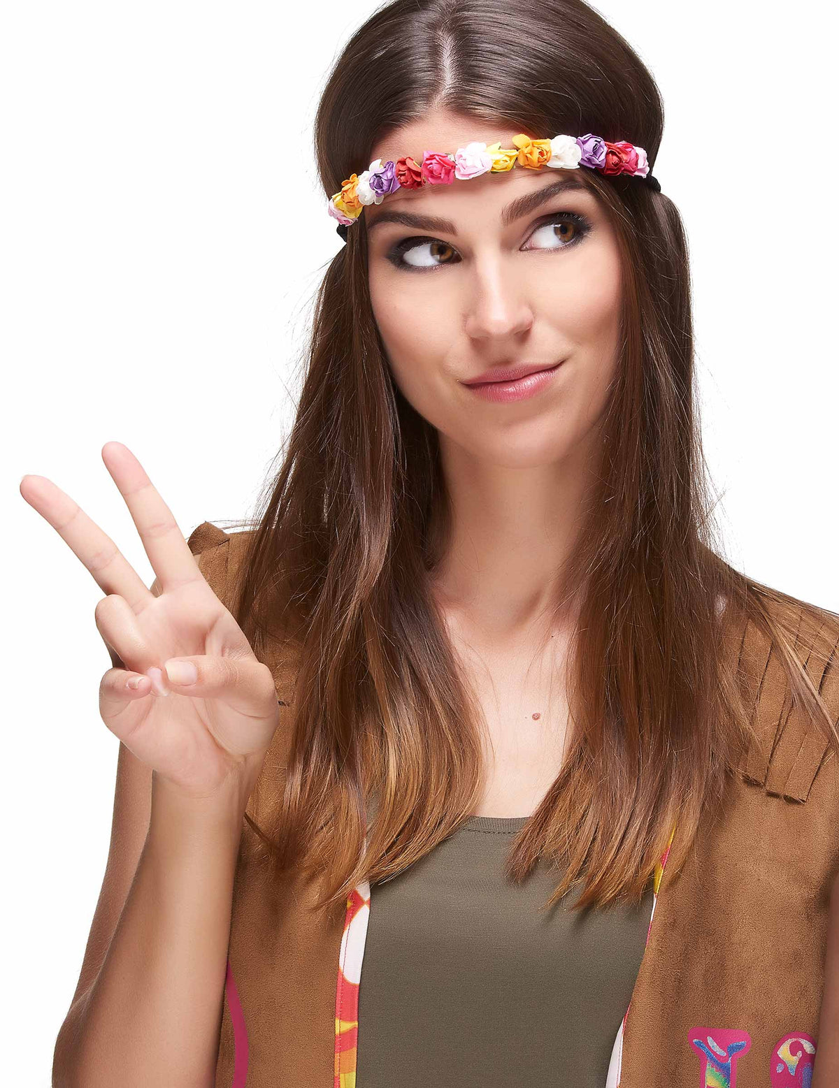 Gros plan sur la couronne de fleurs pour femme