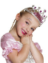 Couronne Happy Birthday pour fille argentée avec strass roses